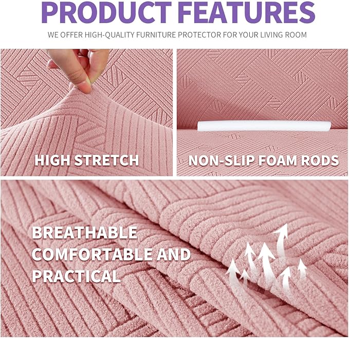 ZNSAYOTX Oversized Super Stretch Couch Cover, New Striped Sofa Covers