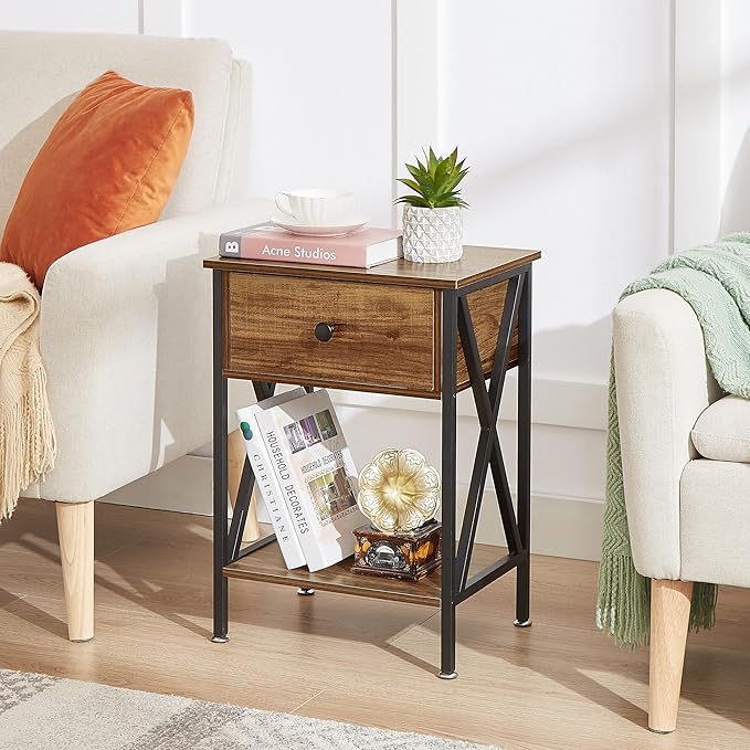 VECELO Nightstands Set of 2, Modern Bedside End Tables, Night Stands