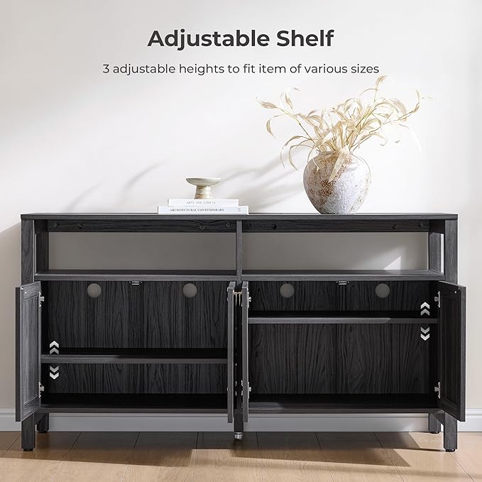 SICOTAS Rattan TV Stand for Television up to 120 Inch