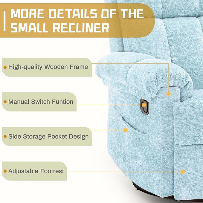 Korser Recliner Chair, Swivel Rocker Recliner Chair