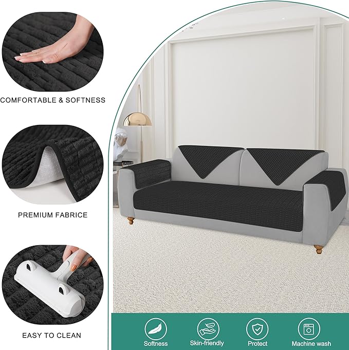 Foxdecor Couch Arm Covers Sofa Arm Cover, Arm Chair Covers Set of 2, Non-Slip