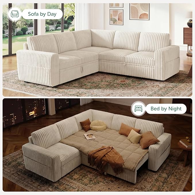 HONBAY Modular Sectional Sleeper Sofa