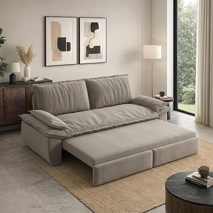 73.2" Sofa Bed Queen, 3-in-1 Pull Out Sofa Bed