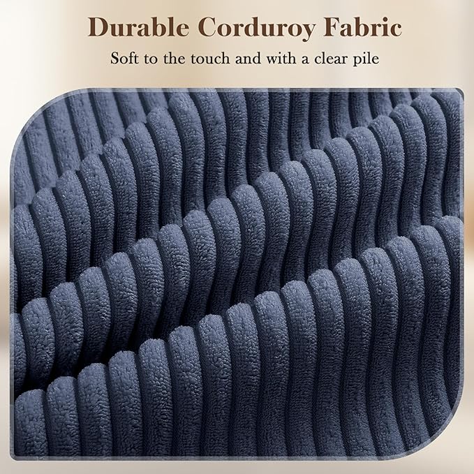 Vesgantti 38.5" Accent Chair Dark Blue, Comfy Corduroy Single Sofa Seat