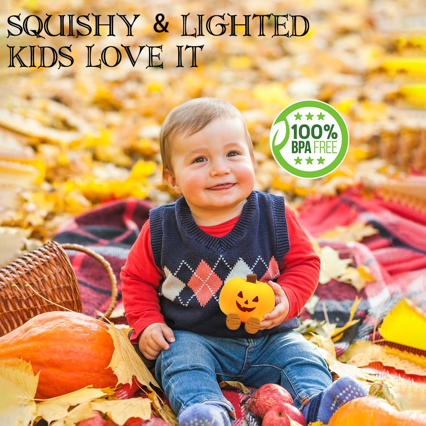 Gefaxi Pumpkin Night Light for Kids Cute Jack O Lantern Halloween Decor Nightlight for Baby Nursery Toddler Squishy Pumpkin Lights Cordless Rechargeable Dimmable Silicone Bedside Lamp Halloween Gifts