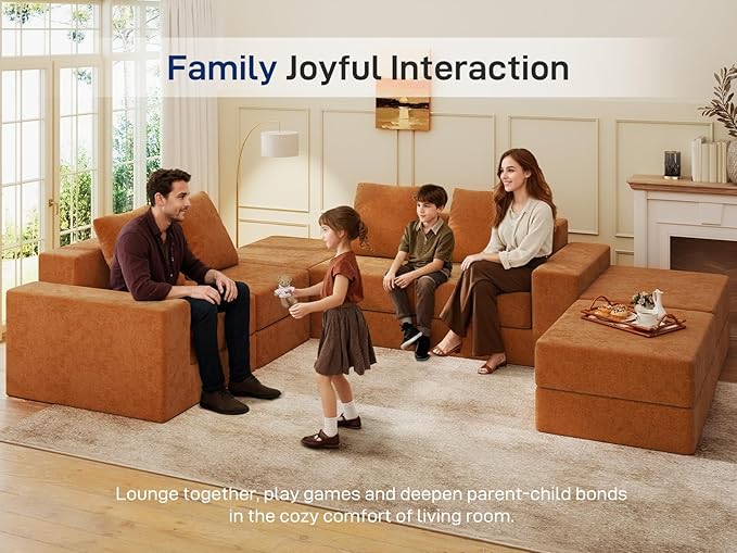 Living&Giving 128" U-Shaped Cloud Sectional Couch