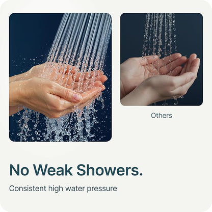 MyHalos® Filtered Shower Head for Hard Water Filter - High Pressure, Removes Chlorine - Shower Head Filter for Hard Water Softener Showerhead, Easy Install, For Hair & Skin, Filtering (Black)