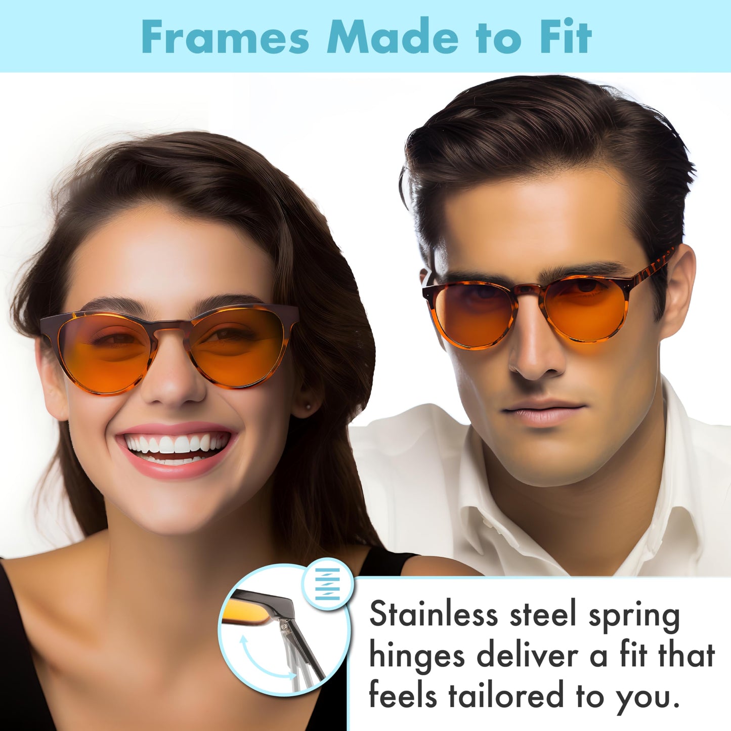 Orange +1.5 Blue Light Blocking Reading Glasses for Better Sleep - Amber Readers & Migraine Glasses for Women & Men - 1.5 Orange Reader Blue Light Blockers for Computer Eye Strain Eye Fatigue (+1.50)
