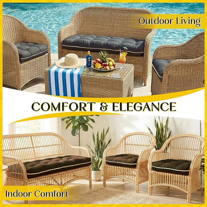 1 MIDDLE ONE Wicker Chair Cushions 3 Pieces Set
