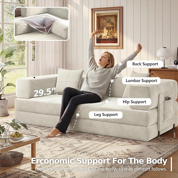 MoonSpeak 78.8''Sleeper Couch Bed