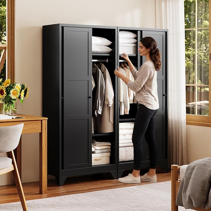 Letaya Armoire Wardrobe Closet, Narrow Slim Coat Closet Cabinet
