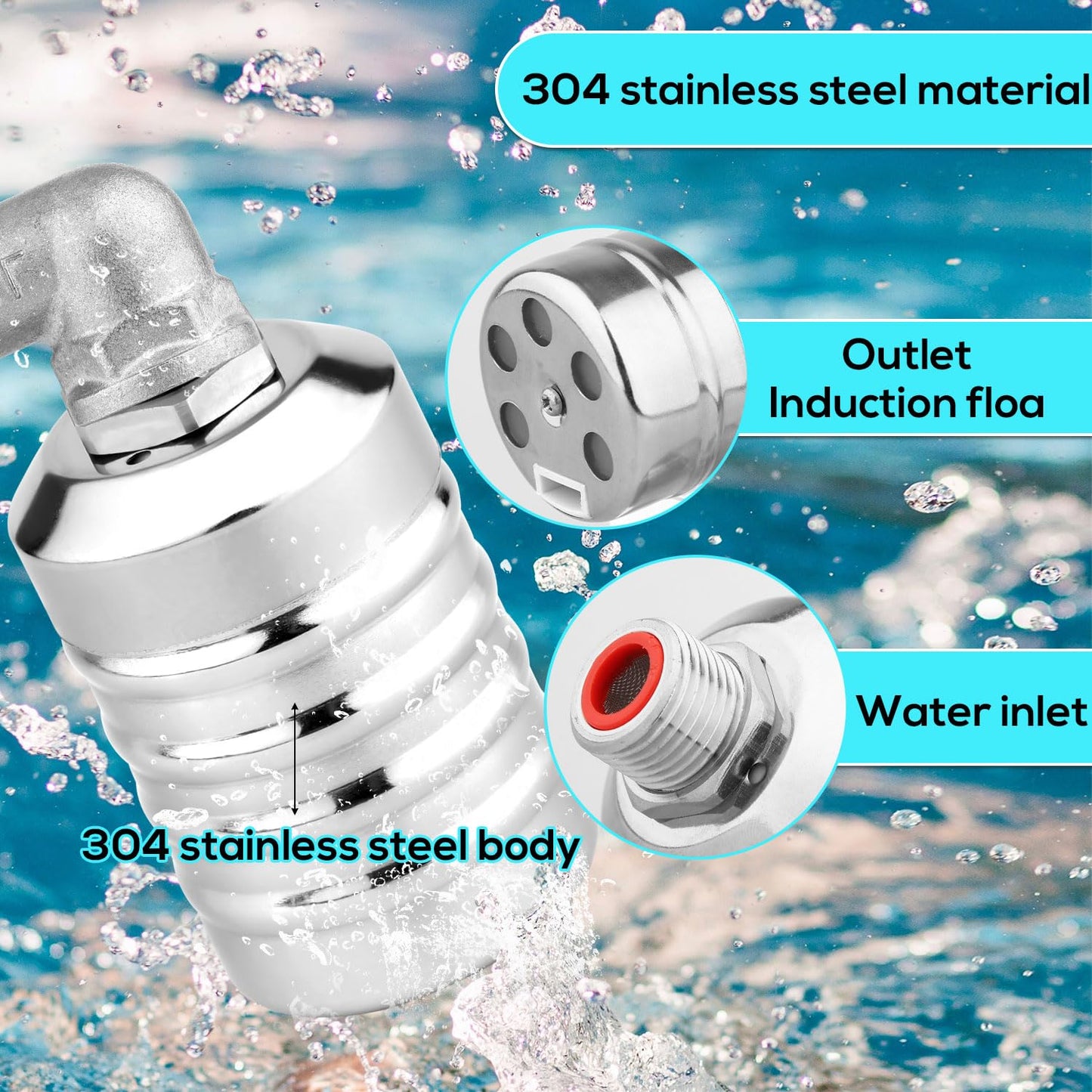 2pcs Water Float Valve, Stainless Steel Automatic Water Level Control Float Valve 1/2in and 3/4in Connection Types for Fish Tank Swimming Pool Livestock Trough