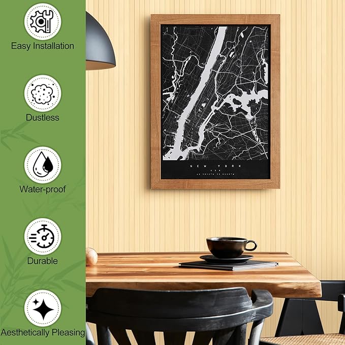 Bamboo Wall Panel for Interior Wall Decor, Renewable Pole Wrap Wainscoting Roll