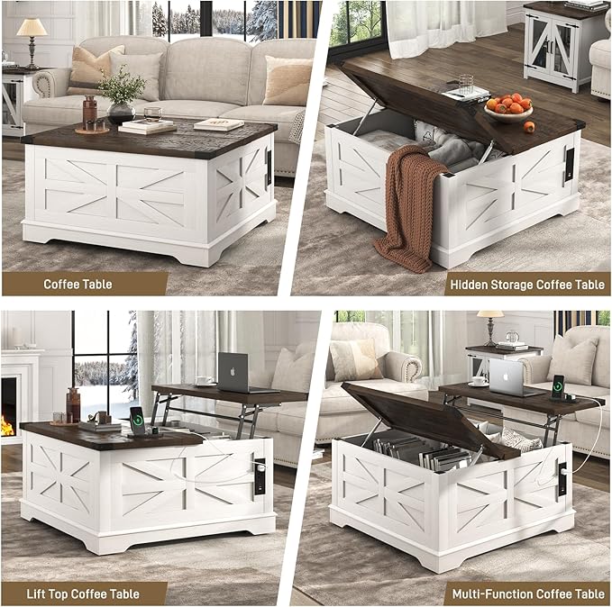 Hlivelood 36" Farmhouse Movable Lift Top Coffee Table