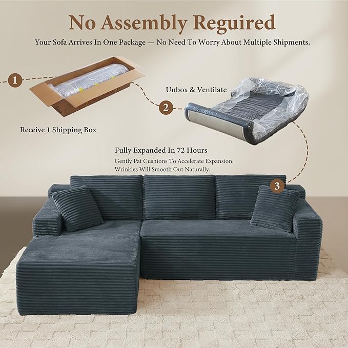 96" Sectional Couches for Living Room Cloud Couch Sofa
