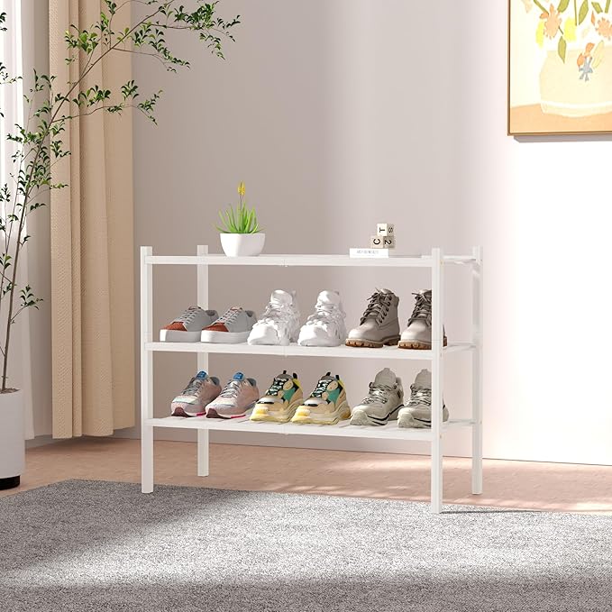 ROMGUAR CRAFT 3 Tier Bamboo Shoe Rack
