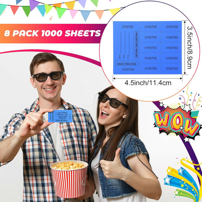 Kosiz 1000 Sheet 10 Bid Raffle Tickets Chinese Auction Tickets Sheets Auction Fundraiser Ticket Numbered with Name and Phone Number Per Sheet Raffle Tags for Silent Auction(Light Color)