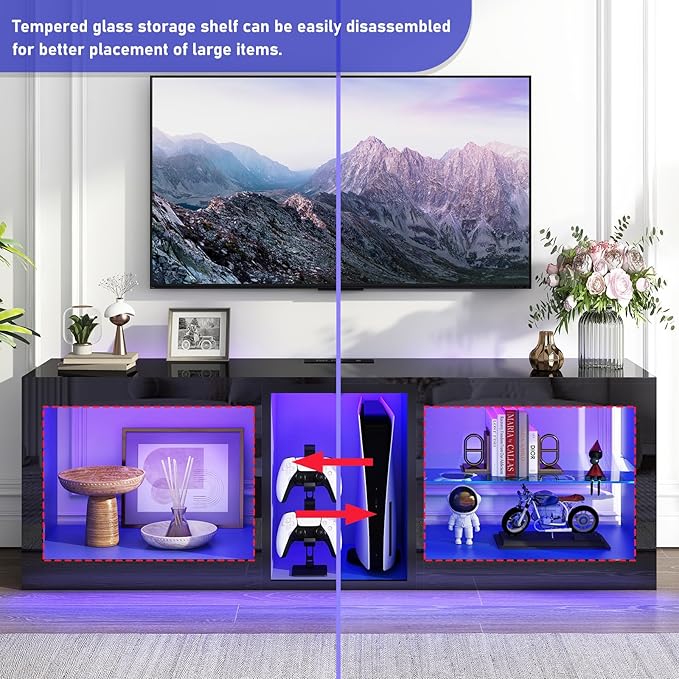 chartustriable LED TV Stands W/Power Outlet