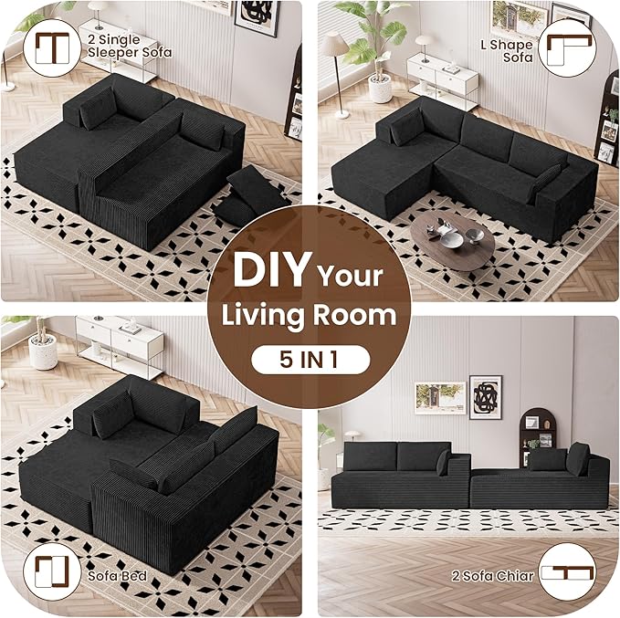 106" Cloud Sectional Boneless Couches