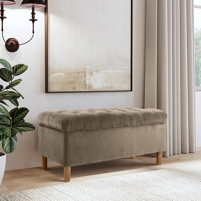 Homepop Home Decor | Tufted Ainsley Button Storage Ottoman Bench