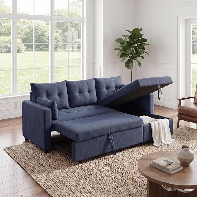 Convertible Sofa Bed, L Shape Sleeper Sofa