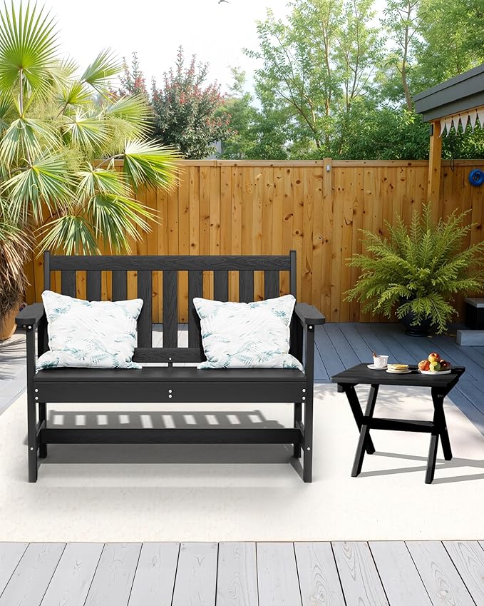 SERWALL Folding Outdoor Side Table Set of 2, Portable Adirondack Side Table