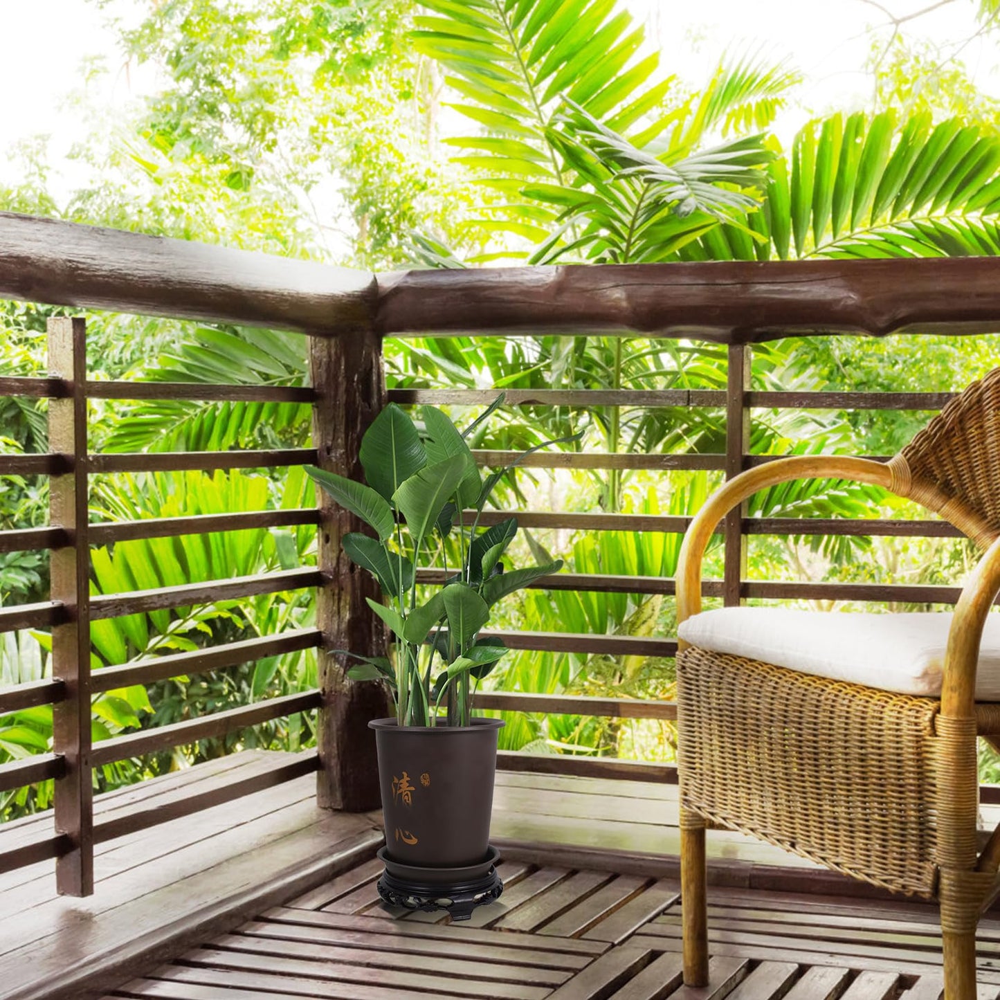 1Set Orchid Flower Pot with Base Rounded Plastic Plant Pots for Use Lightweight and Breathable Design for Plants and Flowers