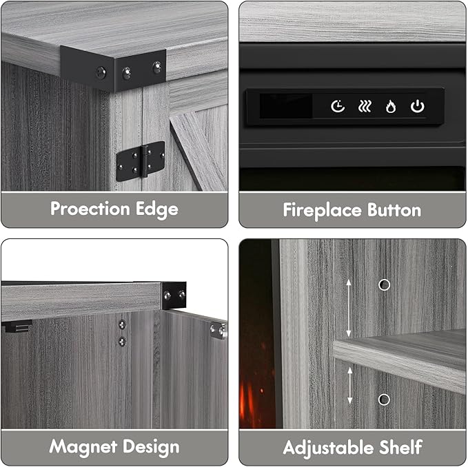 YESHOMY Fireplace TV Stand