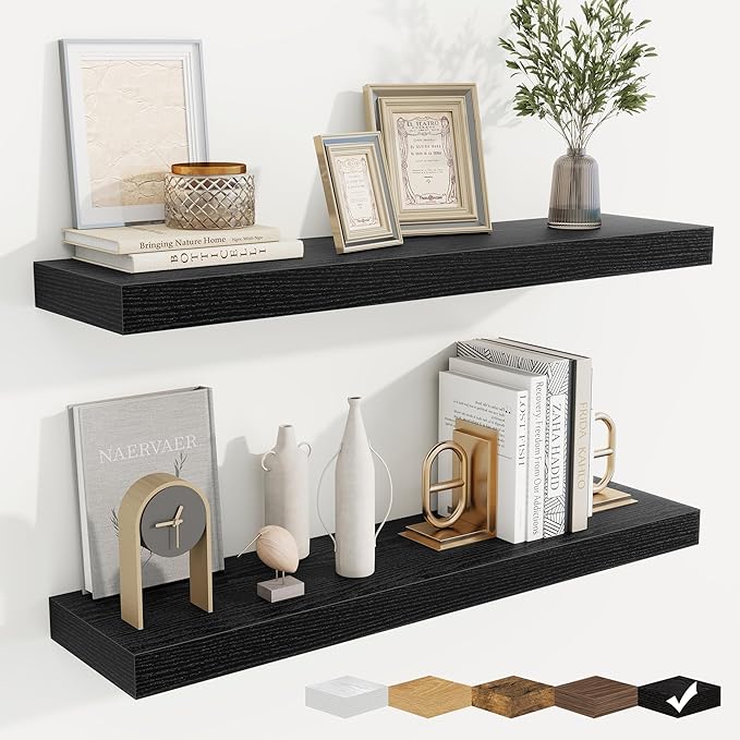 fuqing Floating Shelves for Wall, Wall Mounted Wood Floating Shelf