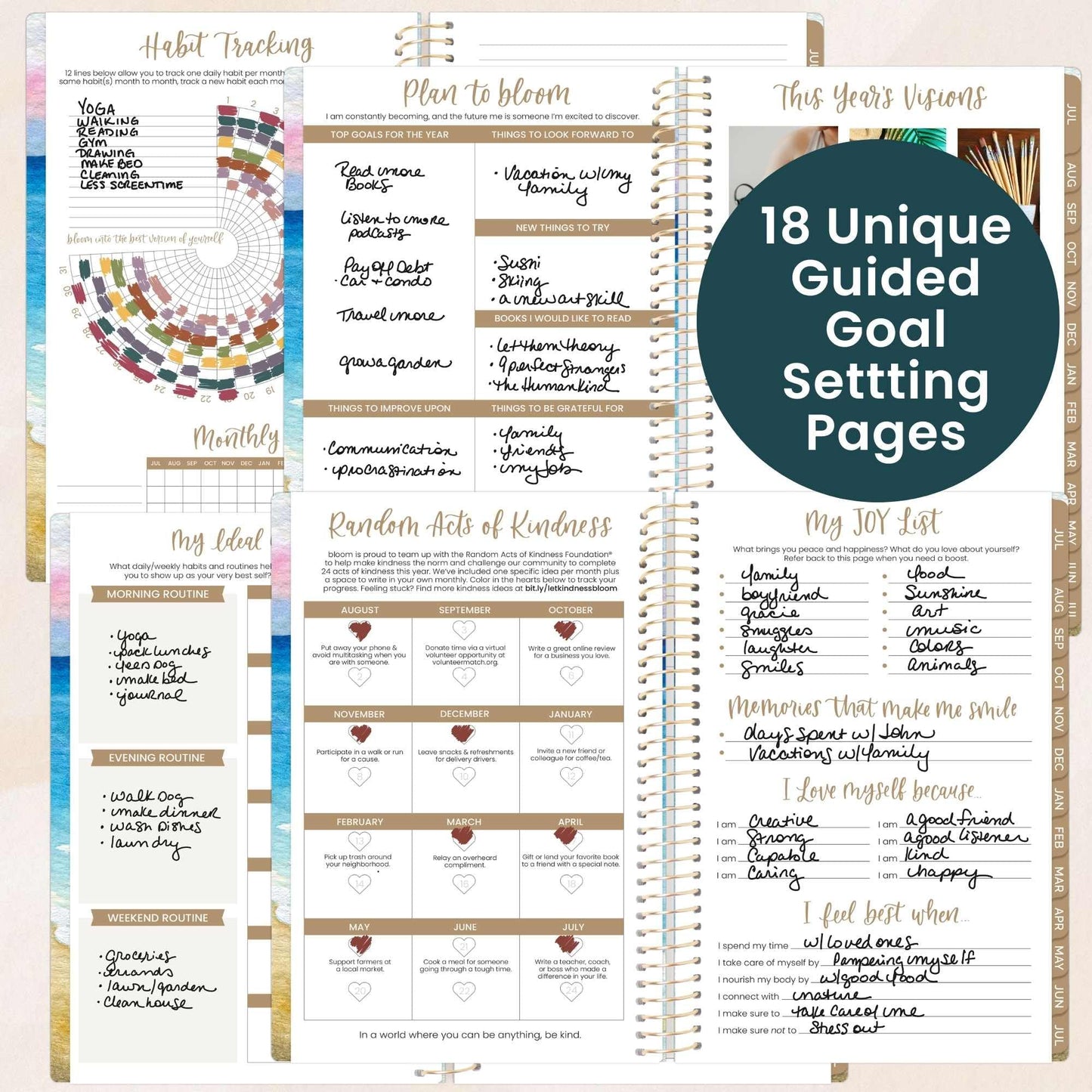 bloom daily planners 2026-2027 Planner - Academic Year (July 2026 - July 2027) Monthly & Weekly Soft Cover Planner for Women - 13 Month Calendar Agenda Book with Stickers - 5.5" x 8.25" - Coastal Calm