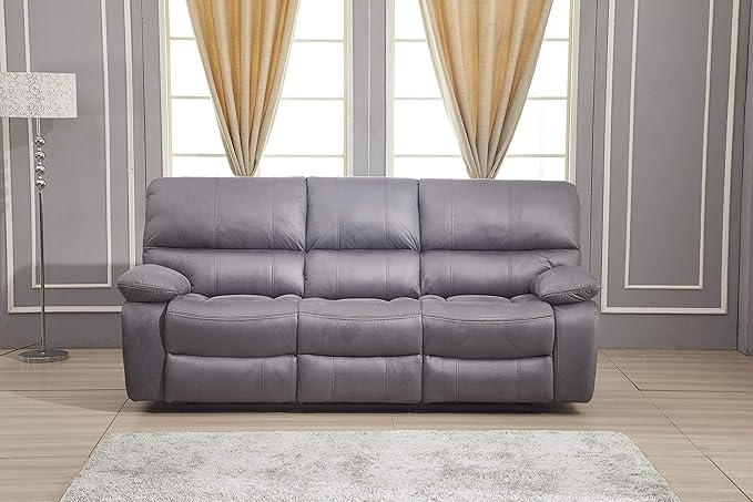Betsy Furniture Microfiber Reclining Sofa Couch Set Living Room Set 8007