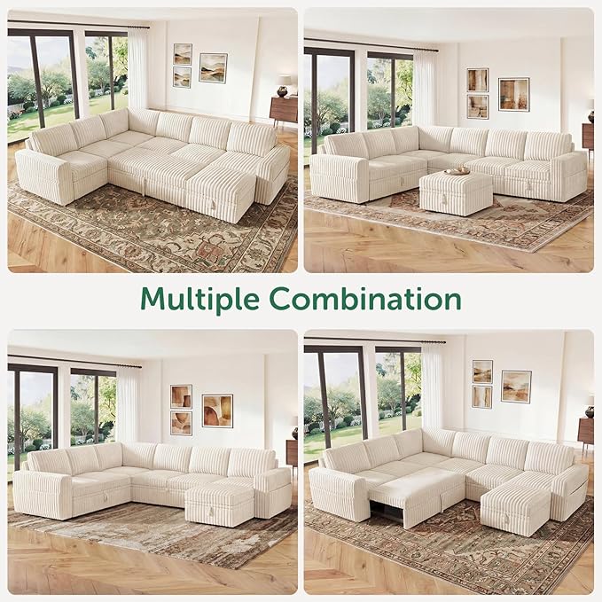 HONBAY Modular Sectional Sleeper Sofa