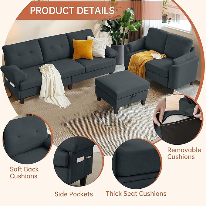 5 Seat Sectional Sofa Set for Living Room Set
