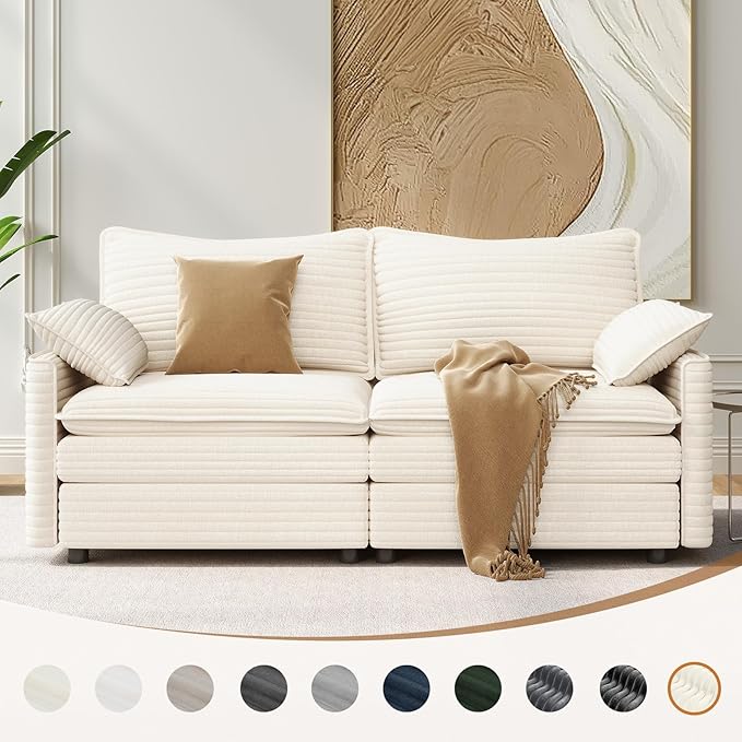 Vesgantti 74" Loveseat Sofa for Living Room, Comfy Cloud Couch Deep Seat