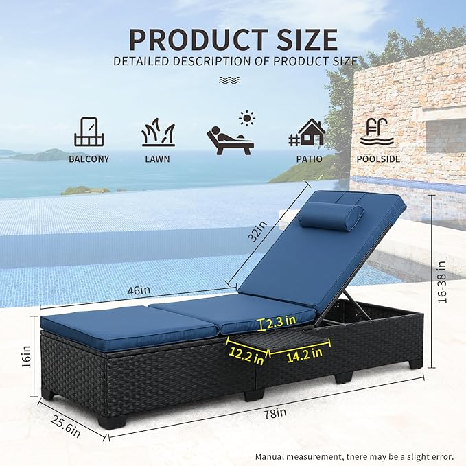 WAROOM Outdoor Chaise Lounge Chairs