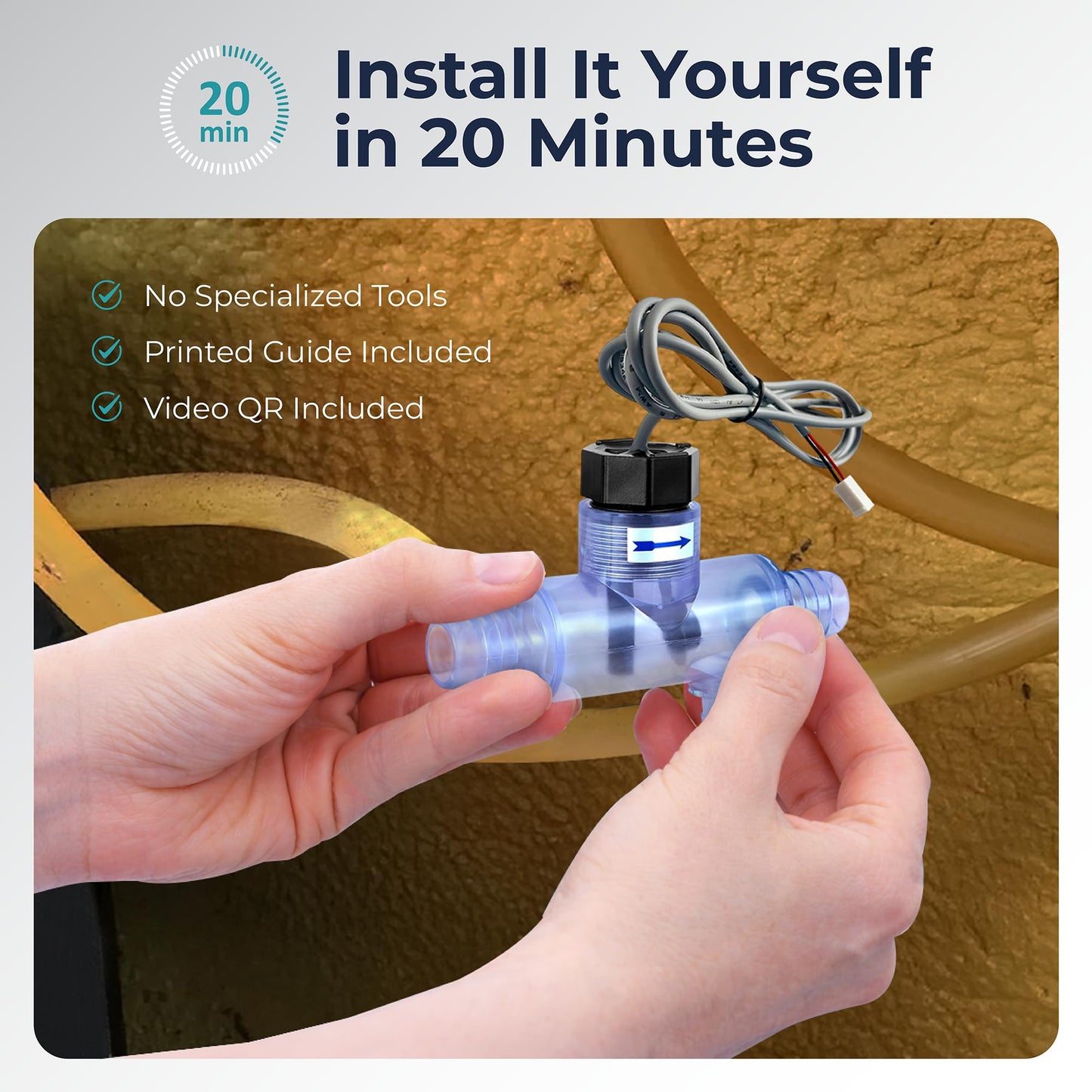 FlowTrust Flow Switch 2560-040 (Q-12DS-C2) - Flow Sensor Replacement for Sundance Spa, Jacuzzi, & Sweetwater Hot Tubs - OEM Grade Plug & Play with Complete Install Kit, Fixes FLO / FL1 / FL2 Errors