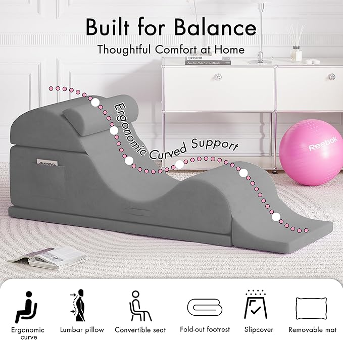 Convertible Yoga Chair for Adults, Ergonomic Foam Lounge