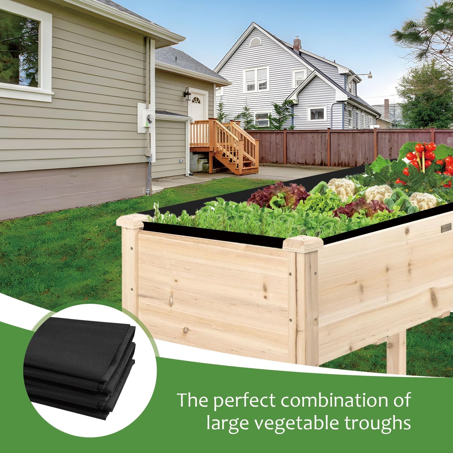 Qivine Raised Garden Bed Liner, Waterproof Raised Flower Bed Planter Liner, 5Ft x 9Ft Rectangle Grow Bags with Breathable and Reusable for Yard, Vegetables, Patios, Decking
