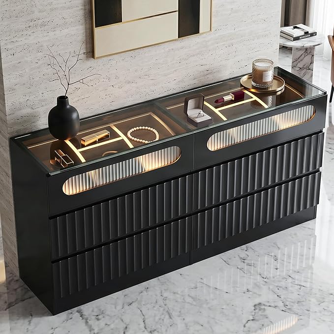 senlin Fluted 6 Drawer Dresser,