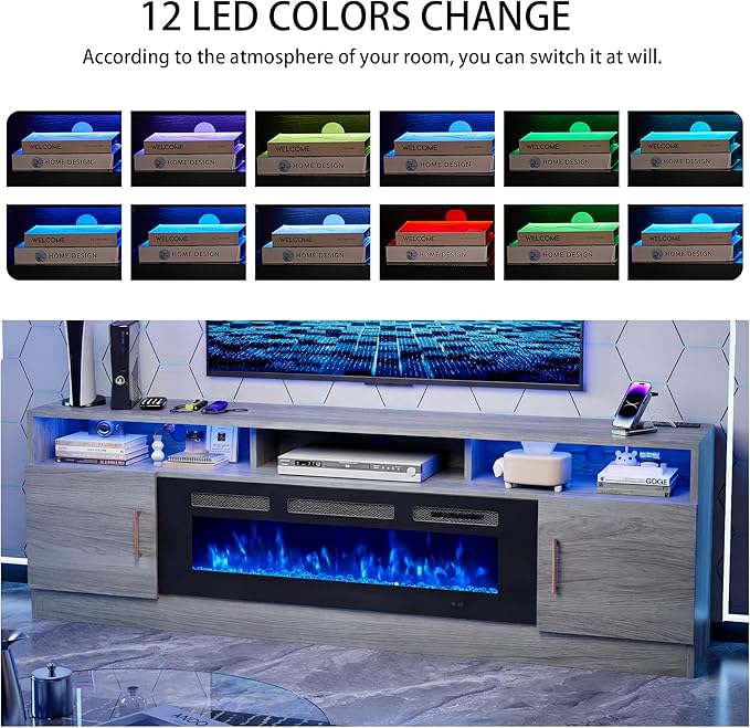 oneinmil 78" Fireplace TV Stand