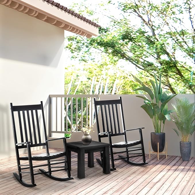 Outsunny Outdoor Rocking Chair, Patio Wooden Rocking Chair