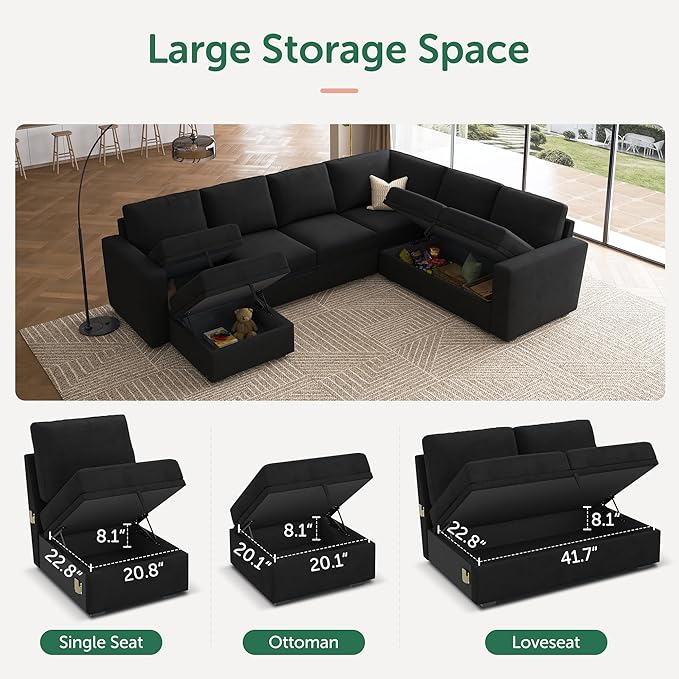 HONBAY Sectional Sleeper Couch