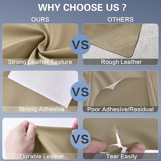Self Adhesive Leather Repair Patch Kit, 31.4 in x 16 in Large Vinyl Leather