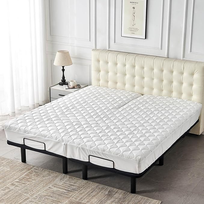 Quilted 28-30" Split Top California King Mattress Protector Pad