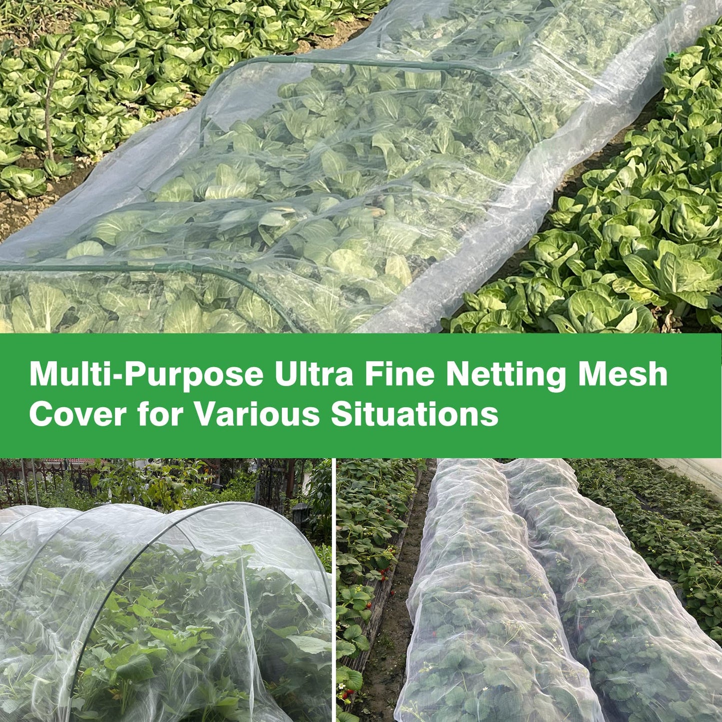 Garden Mesh Netting 10'x33' Plants Covers Ultra Fine Bug Cover Keep Trees Vegetables Fruits from Cicada Mosquito Netting for Patio Crops Flowers Protection Cicada Insect Net (White)