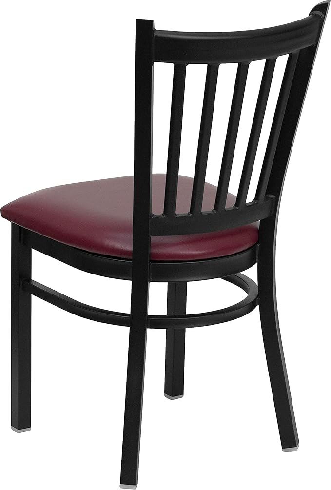 Flash Furniture 4 Pack HERCULES Series Black Vertical Back Metal Restaurant