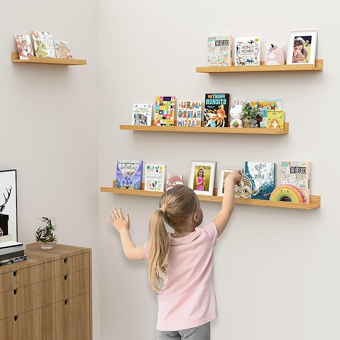 Floating Shelves for Wall, 36 inch Wood Floating Shelves Set of 2, Picture