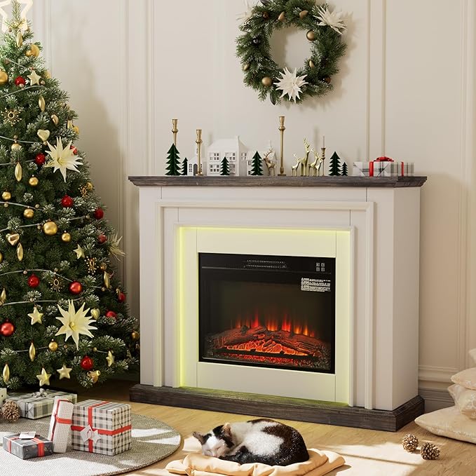 44" LED Lights Electric Fireplace