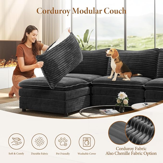 Vesgantti Large Modular Sectional Sofa, Big Comfy Cloud Couch
