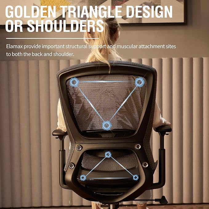 ELABEST T96 Mesh Office Chair, Ergonomic Computer Desk Chair, Sturdy Task